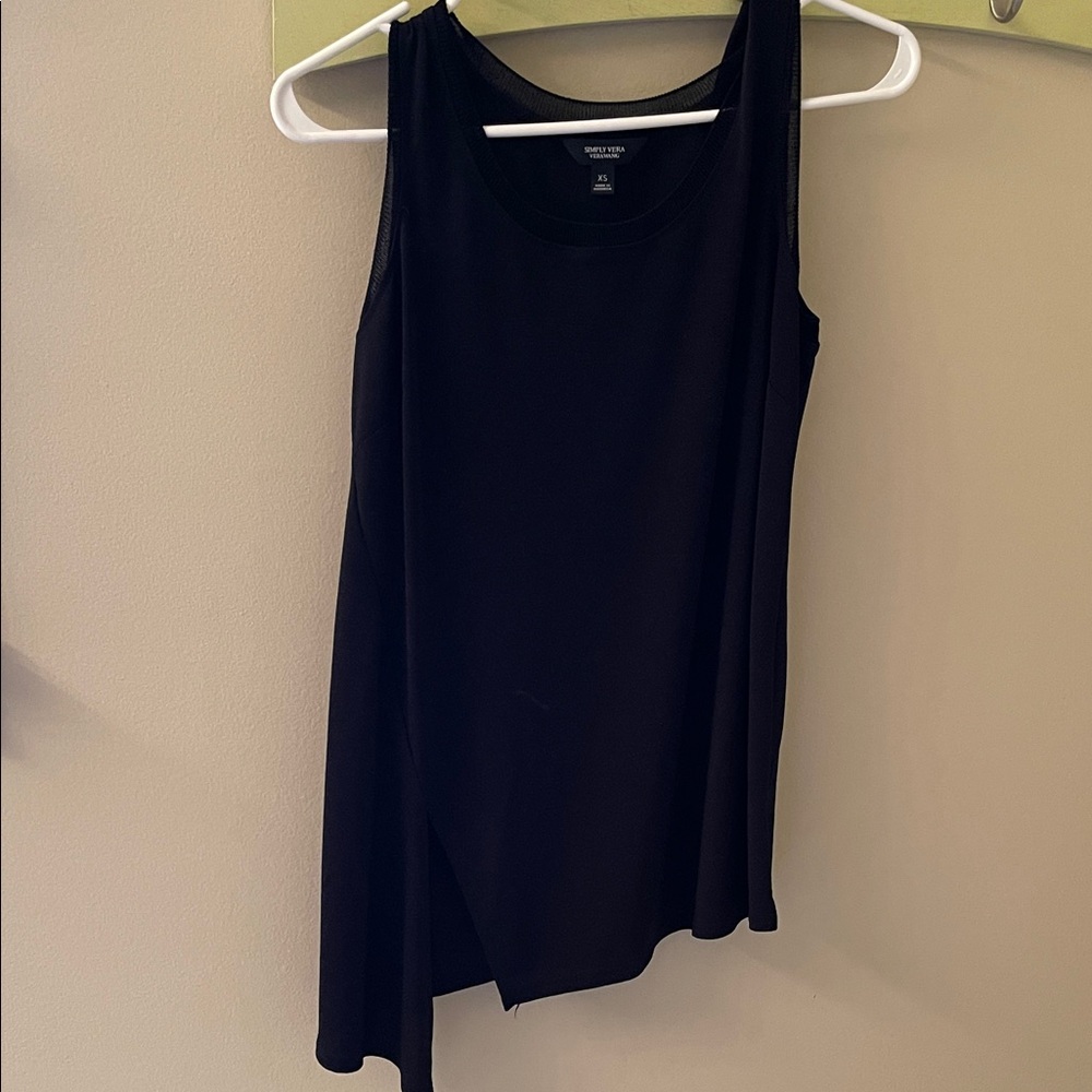 Simply Vera Vera Wang Asymmetrical Black Tank Top